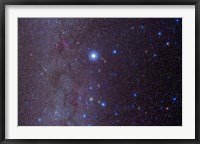 The constellation of Canis Major and nearby open clusters and nebulae Fine Art Print