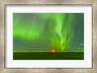 The northern lights as seen from the Wintering Hills Wind Farm, Alberta, Canada Fine Art Print