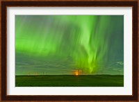 The northern lights as seen from the Wintering Hills Wind Farm, Alberta, Canada Fine Art Print