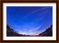 Trail of the International Space Station as it passes over a campground in Canada Fine Art Print