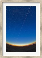 Trail of the International Space Station coming out of the western twilight Fine Art Print