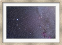 Widefield view of the Gemini constellation with nearby deep sky objects Fine Art Print