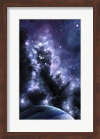 A solar sail appears from the dusty depths of the Midnight Nebula Fine Art Print