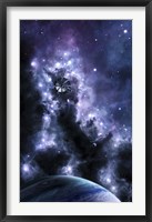 A solar sail appears from the dusty depths of the Midnight Nebula Fine Art Print