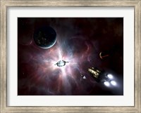 An enormous stellar power and manufacturing station built around a star Fine Art Print