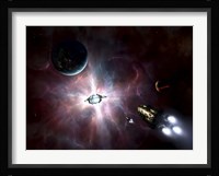 An enormous stellar power and manufacturing station built around a star Fine Art Print