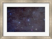 Widefield view of the constellation Cassiopeia with nearby deep sky objects Fine Art Print