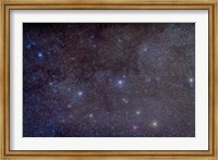Widefield view of the constellation Cassiopeia with nearby deep sky objects Fine Art Print