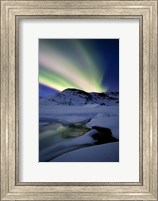 Aurora Borealis over Mikkelfjellet Mountain in Troms County, Norway Fine Art Print