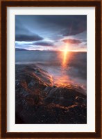 Midnight Sun over Vagsfjorden, Skanland, Troms County, Norway Fine Art Print