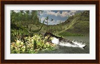 A Nothosaurus catches an unware Ceolophysis Fine Art Print