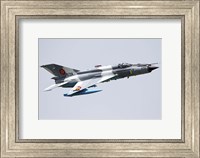 A Romanian Air Force MiG-21 Lancer over Romania Fine Art Print