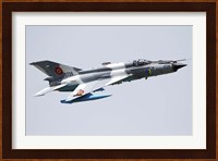 A Romanian Air Force MiG-21 Lancer over Romania Fine Art Print
