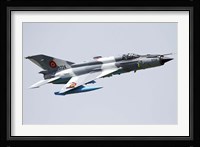 A Romanian Air Force MiG-21 Lancer over Romania Fine Art Print