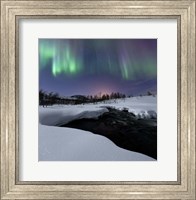 Aurora Borealis over Blafjellelva RIver in Troms County, Norway Fine Art Print