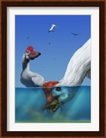 Two Citipati's hunting crabs Fine Art Print