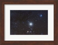 Jupiter in the constellation Taurus with deep sky objects Fine Art Print