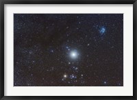 Jupiter in the constellation Taurus with deep sky objects Fine Art Print