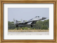 A Serbian Air Force MiG-29 departing from Graf Ignatievo Air Base Fine Art Print