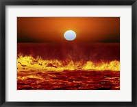 The Sun and ocean waves in Miramar, Argentina Fine Art Print