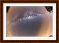 The Milky Way at zenital position with some thin clouds at the horizon Fine Art Print