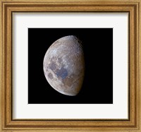 The crescent moon past first quarter in color Fine Art Print
