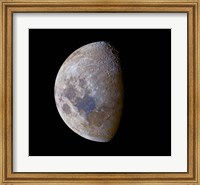 The crescent moon past first quarter in color Fine Art Print