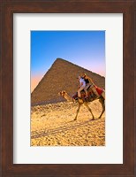 Camel ride, Great Pyramids, Cairo, Giza Plateau, Egypt Fine Art Print