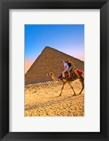 Camel ride, Great Pyramids, Cairo, Giza Plateau, Egypt Fine Art Print