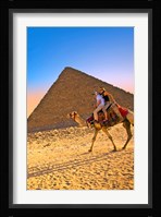 Camel ride, Great Pyramids, Cairo, Giza Plateau, Egypt Fine Art Print