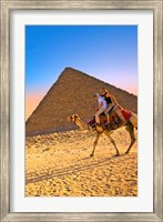 Camel ride, Great Pyramids, Cairo, Giza Plateau, Egypt Fine Art Print