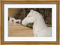 Carved horse statues, Changling Sacred Was, Beijing, China Fine Art Print