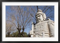 Carved warrior statues, Changling Sacred Was, Beijing, China Fine Art Print