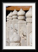 China, Beijing, Forbidden City. Emperors palace, ornate marble bridge. Fine Art Print