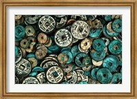 Antique Chinese Coins and Reproductions at a Street Market, Shandong Province, Jinan, China Fine Art Print