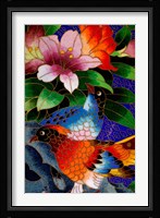 Bird Cloisonne Plate, Hand Made with Tiny Copper Wires and Powered Enamel, China Fine Art Print