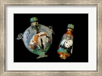 Hand Painted Snuff Bottles with Jade Tops and Horse Globe, Chinese Handicrafts, China Fine Art Print