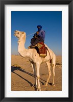 Bedouin man on camel, Douz, Sahara Tunisia, Africa Fine Art Print