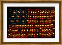 Americana Flag made of zoomed Neon Lights Fine Art Print