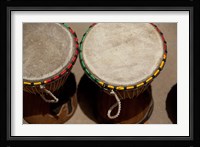 Gambia, Banju, Wooden drums, musical instrument Fine Art Print