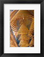 Hanging coils of burning incense, Man Mo Temple, Tai Po, New Territories, Hong Kong, China Fine Art Print