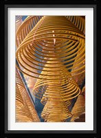 Hanging coils of burning incense, Man Mo Temple, Tai Po, New Territories, Hong Kong, China Fine Art Print