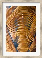 Hanging coils of burning incense, Man Mo Temple, Tai Po, New Territories, Hong Kong, China Fine Art Print