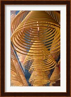 Hanging coils of burning incense, Man Mo Temple, Tai Po, New Territories, Hong Kong, China Fine Art Print