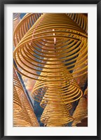 Hanging coils of burning incense, Man Mo Temple, Tai Po, New Territories, Hong Kong, China Fine Art Print