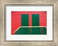 Red and Green wooden cottages, Muizenberg Resort, Cape Town, South Africa Fine Art Print