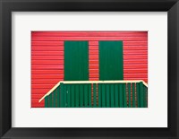 Red and Green wooden cottages, Muizenberg Resort, Cape Town, South Africa Fine Art Print