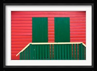 Red and Green wooden cottages, Muizenberg Resort, Cape Town, South Africa Fine Art Print