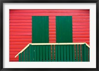 Red and Green wooden cottages, Muizenberg Resort, Cape Town, South Africa Fine Art Print