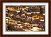 Flat And Conical Roofs, Village of Songo, Dogon Country, Mali, West Africa Fine Art Print